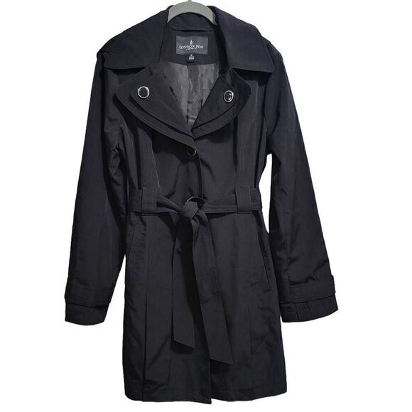 LONDON FOG TRENCH COAT WITH DOUBLE LAPEL AND DETACHABLE HOOD sz Med - Picture 1 of 16
